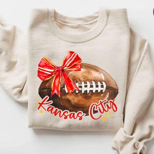 Chiefs Football Comfort Colors T-Shirt,Kansas City Game Day Tee,Bow Kansas City Shirt, Coquette Shirt,Football Fan Sweater,Chiefs Game Shirt
