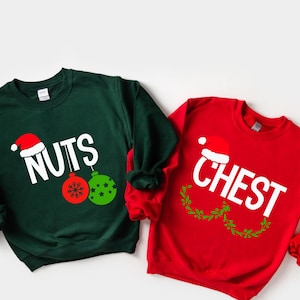 Chest Nuts Couples Christmas Shirts, Funny Christmas Shirt, Couples Matching Shirts, Matching Christmas Sweatshirt, Boyfriend Christmas Gift
