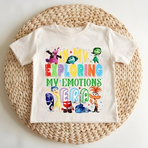 Koszulka Inside Out, W moim eksplorowaniu moich emocji, Koszulki Disney, Koszulka Emocji Dziecięcej, Bluza Inside Out, Koszulka Inside Out Characters