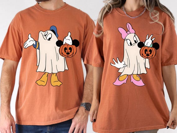 Daisy Donald Halloween Couple Shirts, Disney Ghost Shirt, Halloween Ghost Tshirt, Spooky Season Shirt, Disney Halloween Tee,Trick Or Treat