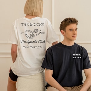 Custom Mr. and Mrs. Comfort Colors Shirts: Newlywed Gift