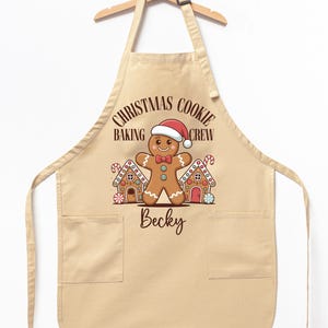 Christmas Cookie Baking Crew Name Apron,Personalized Apron,Custom Crew Name Apron, Xmas Gift,Funny Holiday Apron