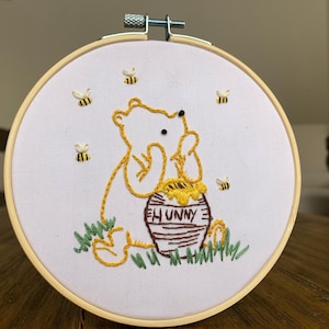 Winnie The Pooh Hand Embroidered Hoop