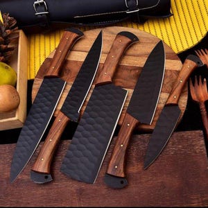 Premium 5-Piece Damascus Chef Knife Set – Hand-Forged Professional Kitchen Knives