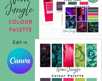 Neon Jungle Color Palette: Pulsierendes Branding für Canva (Digitaler Download)