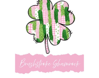 Trébol / Trébol rosa coquette / Trébol pincelada / Diseño de San Patricio / Trébol femenino / PNG digital / archivo clipart único