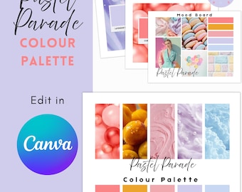 Paleta de colores pastel para Canva: Colores de marca digital (Descarga de código hexadecimal)