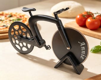 Personalized Bicycle Pizza Cutter, Cyclist Gift, Unique Kitchenware, Pizza lovers