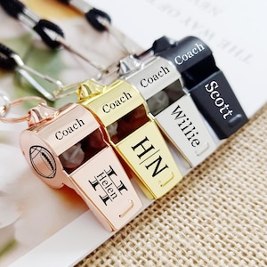 Personalised Engraved Coach Whistle with Lanyard: Teacher Thank You Gift,Christmas gifts,Sports Gifts