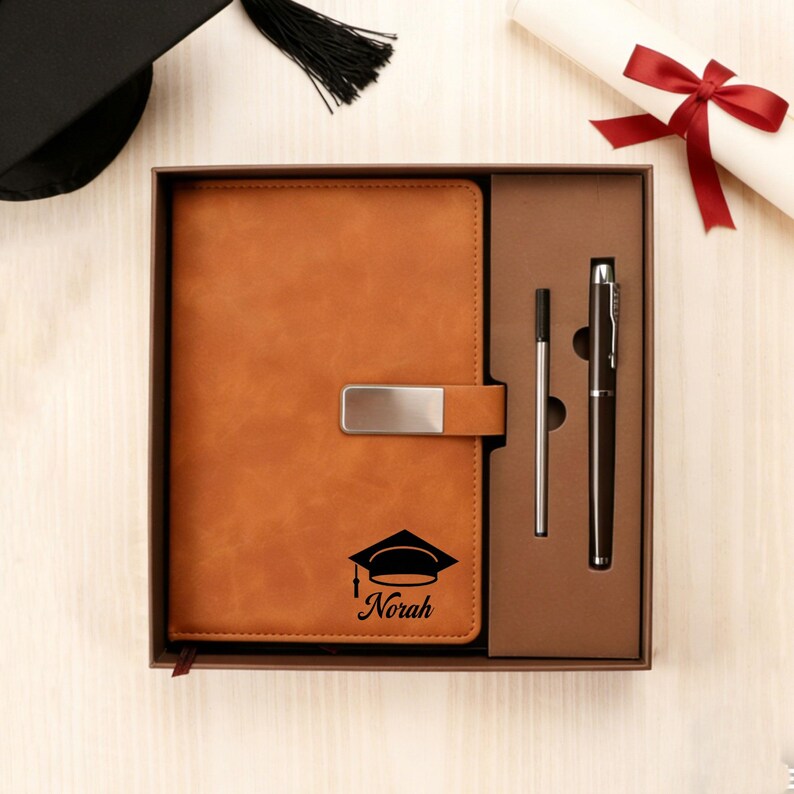 Sentimental Graduation Gift Graduation Commemorative Engraved Notebook Set, Personalized 2026 ...