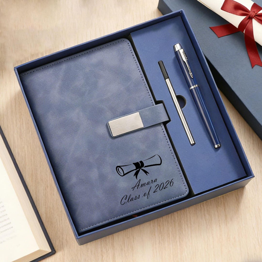 Sentimental Graduation Gift Graduation Commemorative Engraved Notebook Set, Personalized 2026 ...