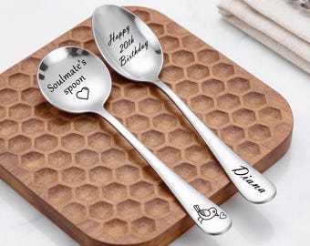Gepersonaliseerde gegraveerde lepel, aangepaste tekst of logo, huwelijksbedankje, jubileum, eeuwig cadeau