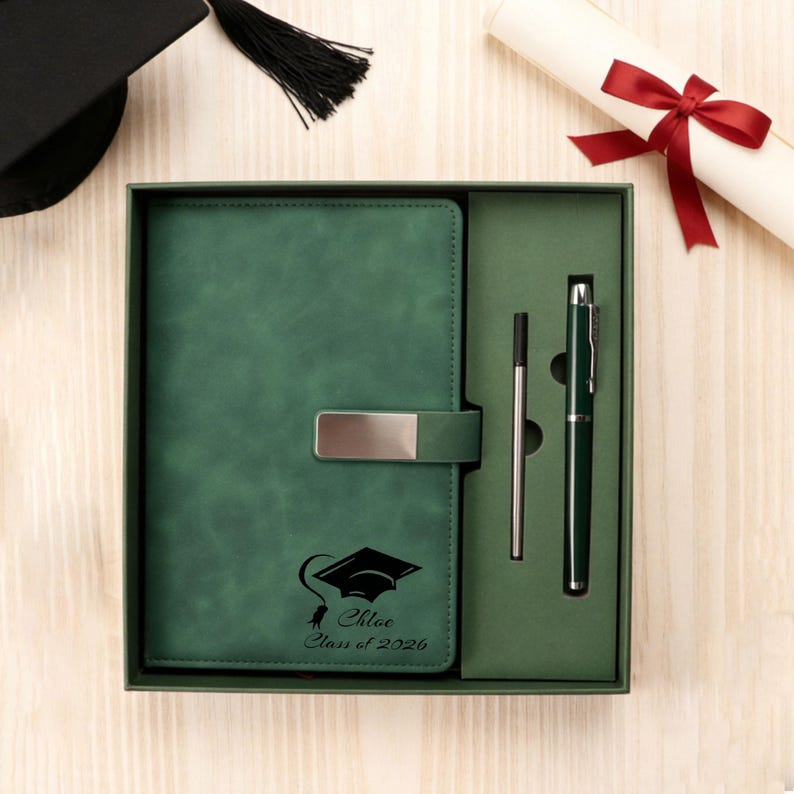 Graduation Commemorative Engraved Notebook Set, Personalized 2026 ...