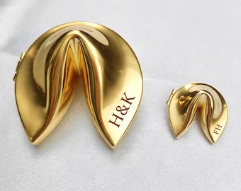 Personalized Fortune Cookie Keepsake | Engraved Metal Place Card Holder, Party Favor, Wedding Gift