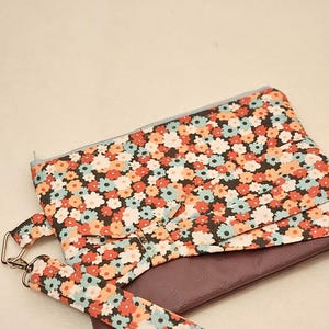 Bolso de mano con estampado floral y lazo, bolso para teléfono móvil, cartera de mano, bolso con cremallera, clutch, bolsa, bolso, monedero pequeño, bolso de primavera