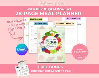 Printable Meal Planner, Grocery List, Recipe Organizer (PDF)