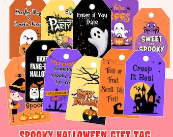 Halloween Gift Tags, Spooky Designs (Printable)