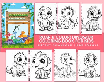 Prehistoric Dinosaur Coloring Activity Book for Kids with Trex Preschool Learning Sheet