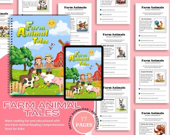 Farm Animals Short Story Reading Comprehension Worksheets Printable Passages with Questions