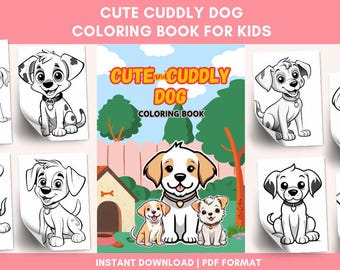 Cute Dog Coloring Book for Kids, Fun Puppy Activity (PDF Pattern)
