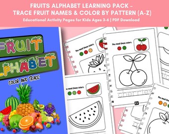 Alphabet Tracing Fruita Coloring Worksheets: Fun Learning Printables (PDF)