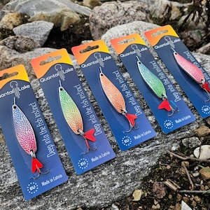 Quantal Lake CRATER – Handmade Spoon Lures Set (5 pcs) | Best Fishing Gift for Men | Brown Trout & Salmon Lures