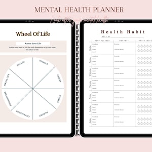 MENTAL HEALTH PLANNER | Mental Health Journal | Therapy Journal | Anxiety Relief | Mood Tracker | Self Care Planner