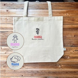 Personalized jute bag for mom with children&#39;s names, embroidered or printed, sustainable jute bag, gift for mom, fabric bag, shopping bag, Mother&#39;s Day