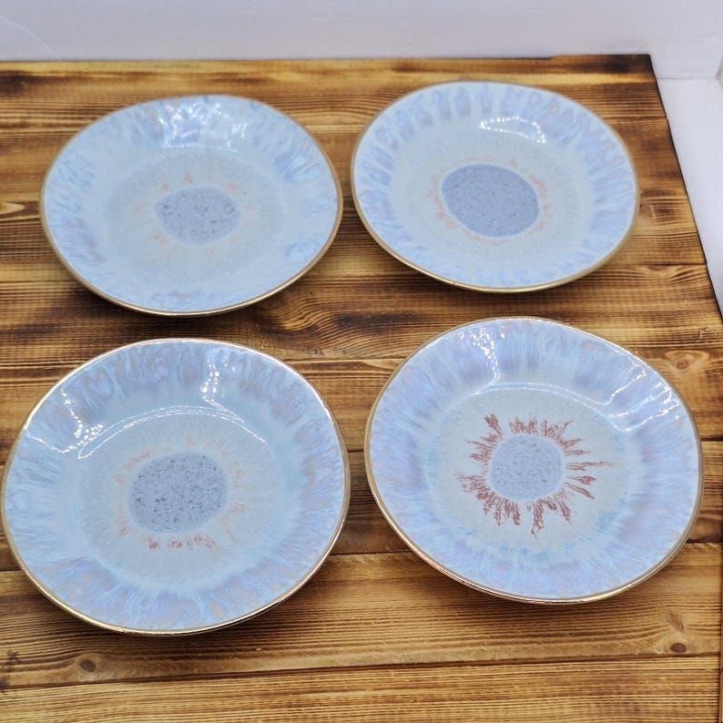 4 Anthropologie Coasta Nova Brisia 6" Salad/Dessert Plates Green Blue image 1
