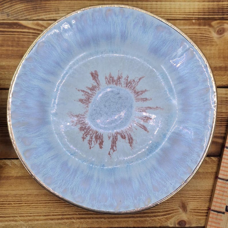 4 Anthropologie Coasta Nova Brisia 6" Salad/Dessert Plates Green Blue image 2