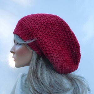 Dreadlock Tam, Rasta Tam Cap, Hippie Hat, Bag Hat, Dark Colors Cap, Rasta Hat, Dark Red Tam, Dark Cherry Rasta Hat, Burgundy Hat