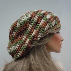 Autumn Colors Tam, Camo Colors Rasta, Forest Colors Tam, Dreadlock Tam, Rasta Tam Cap, Hippie Hat, Bag Hat, Dreadlock Beanie, Rasta Hat