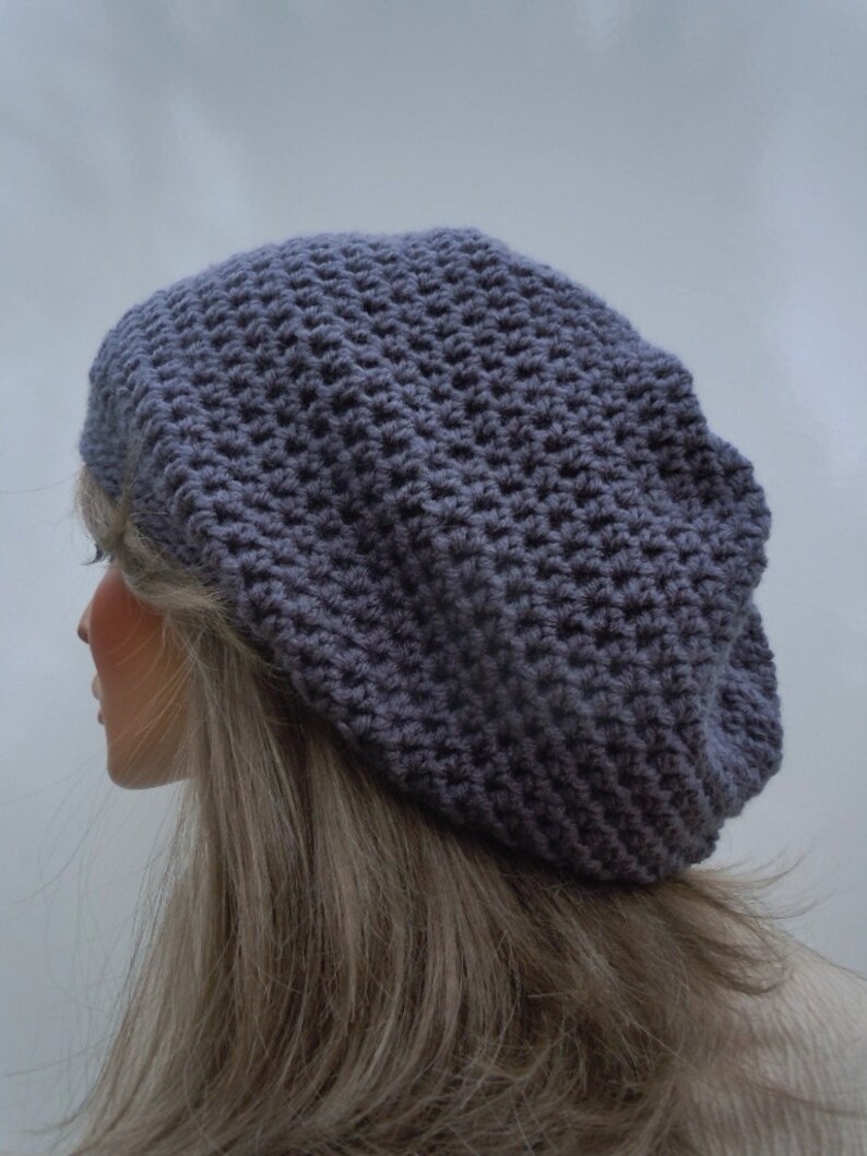 Rasta Tam Crown Grey Tam Rasta Hat Oversize Slouchy Hippie Hat Bag Hat Dreadlock Tam Slate Grey Rasta Rasta Charcoal Gray Tam