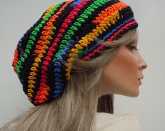 Rasta Tam, Black Light Colors, Neon Colors Tam, Bright Colors Tam, Dreadlock Tam, Rasta Crown, Hippie Hat, Bag Hat, Bright Color Tam