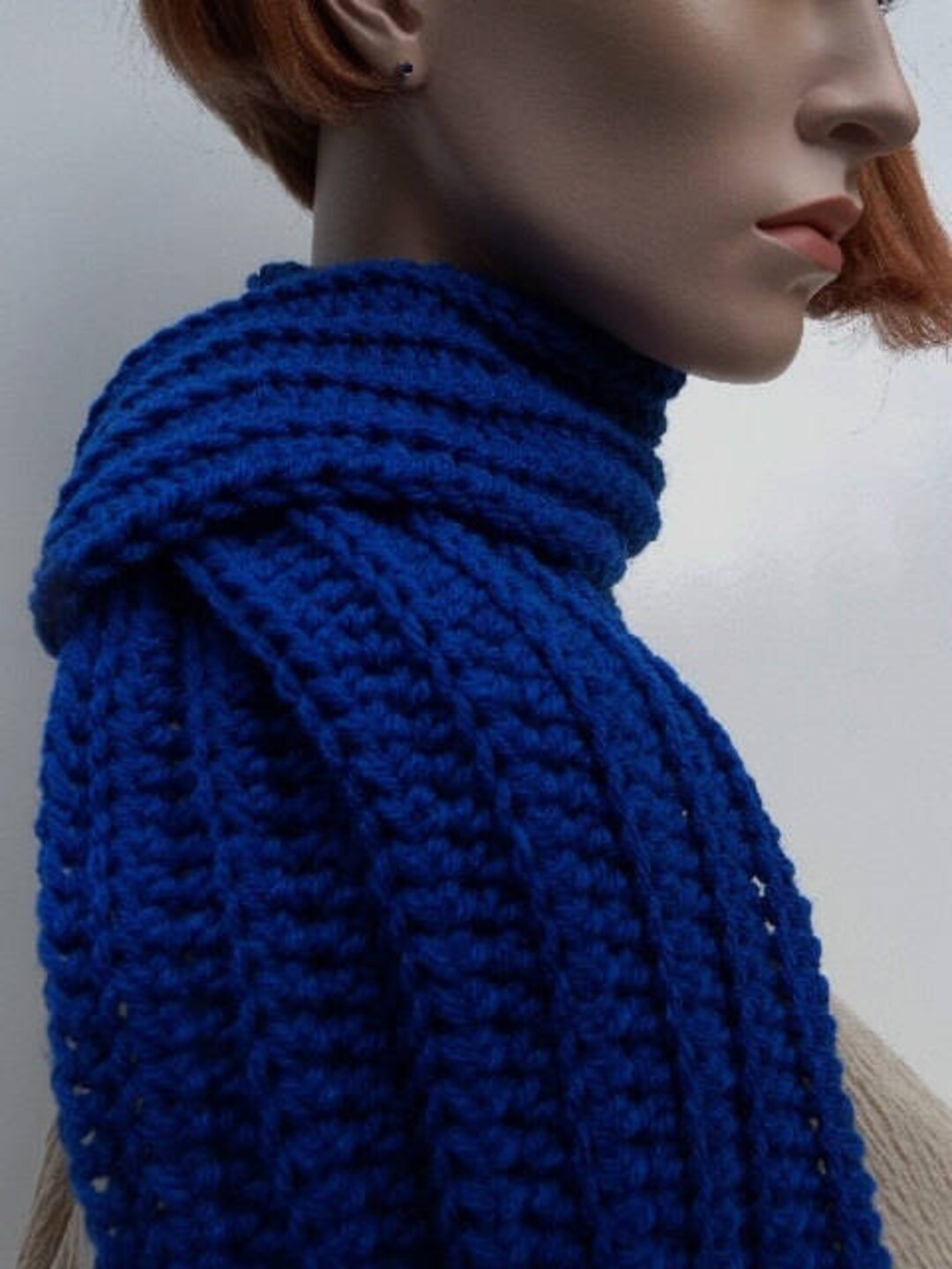 Royal Blue Scarf, Cobalt Blue Scarf, Dark Blue Scarf, Womens Scarf ...