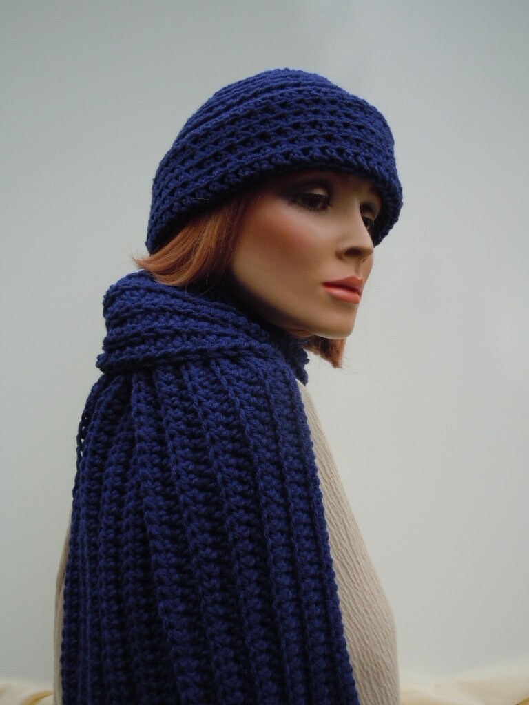 ウィッグ・エクステ SCARF HAT (M) / Checked-Navy H Jacquard scarf | Hermès USA
