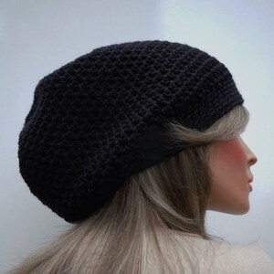 Black Slouchy Beanie, Oversized Slouchy Tam, Black Rasta Tam, Dreadlock Tam Beanie, Rasta Beanie Tam, Hippie Stocking Cap Beanie