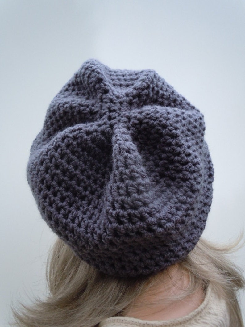 Rasta Tam Crown Grey Tam Rasta Hat Oversize Slouchy Hippie Hat Bag Hat Dreadlock Tam Slate Grey Rasta Rasta Charcoal Gray Tam
