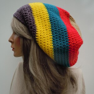Dreadlock Tam, Rasta Tam Cap, Hippie Hat, Bag Hat, Bright Colors Cap, Rasta Hat, Autumn Colors Tam, Mixed Colors Tam, Dreadlock Rasta