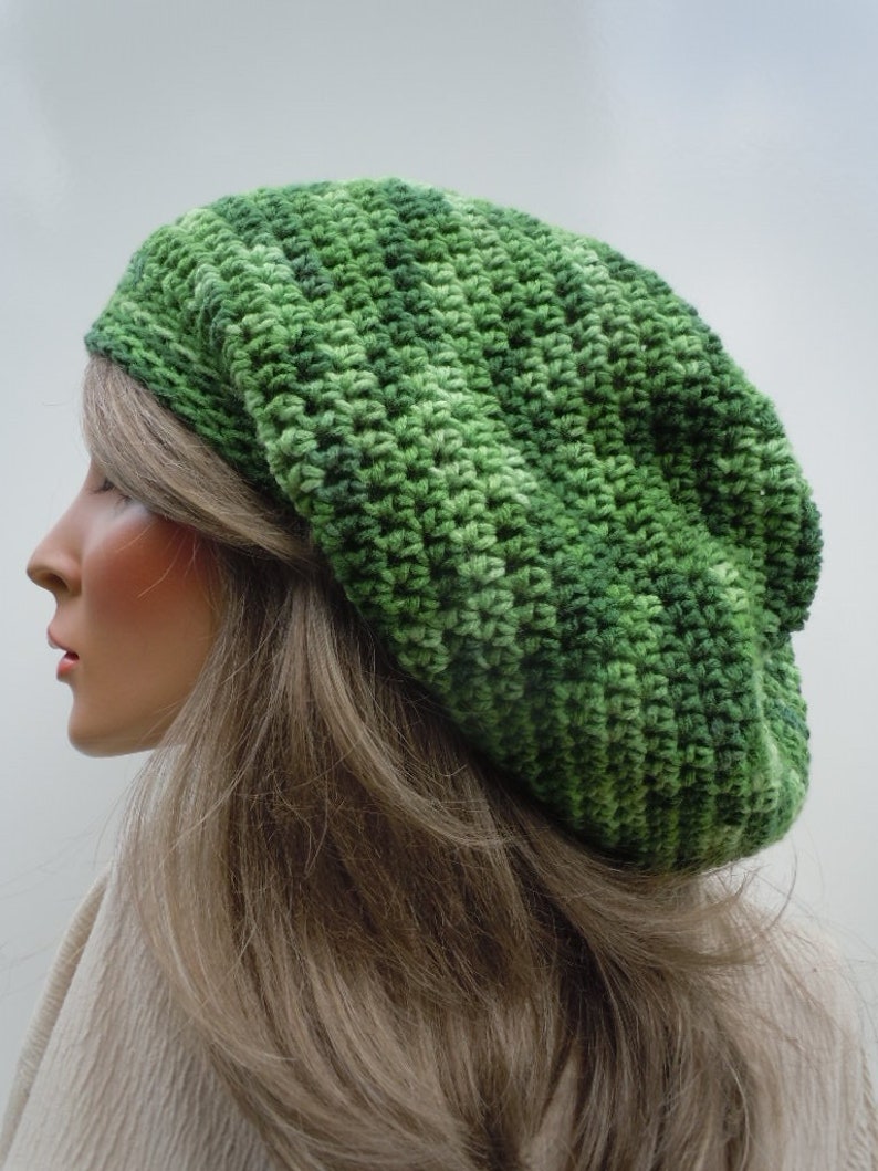 Rasta Hat Variegated Greens Jamaica Hippie Hat Dreadlock Tam Green Slouchy Bright Green Tam Rasta Tam Cap Bag Hat