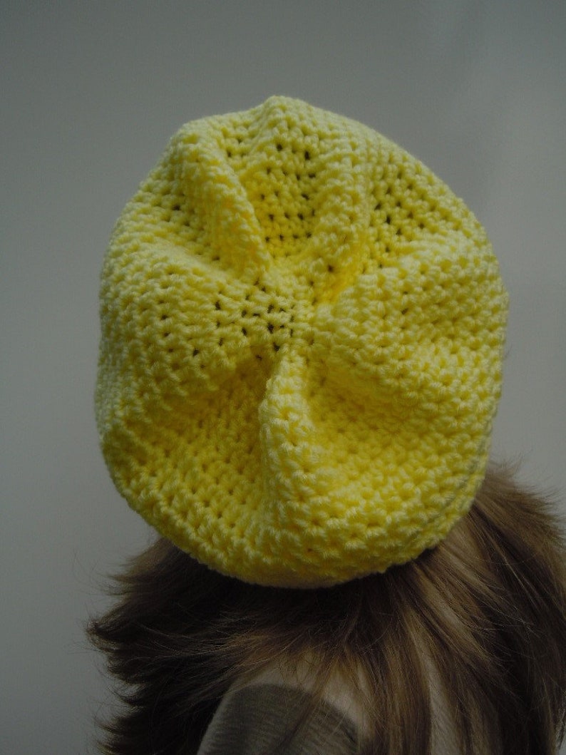 Sunny Yellow Tam Bag Hat Soft Yellow Hat Oversized Slouchy Tam Hippie Hat Pale Yellow Tam Dreadlock Tam Rasta Tam Cap