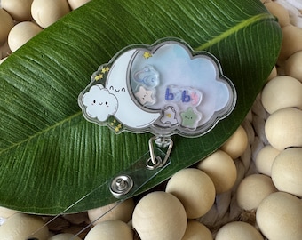NICU Baby Shaker Badge Reel | Cute Baby Work Badge Holder | Sweet Dream Retractable ID Reel for NICU Nurses, L&D Teams Pediatric Staff