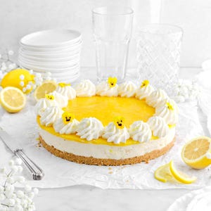 No Bake Lemon Cheesecake with Lemon Curd Recipe | Easy Summer Dessert | Printable Recipe | Digital Download PDF
