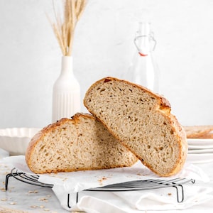Multigrain Sourdough Bread Recipe | Easy Homemade Bread | Digital Download | Printable Recipe PDF | Healthy Artisan Bread