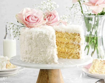 Coconut Layer Cake Recipe: Pastry Cream Filling, Vanilla Buttercream (Digital Download PDF)