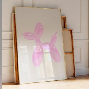 Balloon Dog Print, Preppy Bedroom Decor Teens, Preppy Room Decor, Preppy Art, Aesthetic Decor Dorm Wall Art, Preppy Digital, Trendy Print