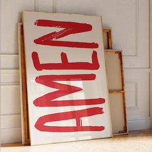 Amen Print, Jesus Typography Poster, Trendy Christian Wall Art, Religious Wall Decor, Christian Gifts, Christian Minimalist Modern Print