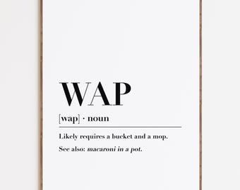Wap Definition Print, Definition Printable, Funny Bedroom Print, Wap Definition Meaning, Wap Definition Wall Art Print, Wap Art Printable,
