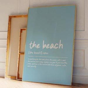 Beach Definition Print, Definition Print, Beach Definition Sign, Beach Wall Art, Beach Quote Print, Beach Lover Gift, Blue Beach Art Print