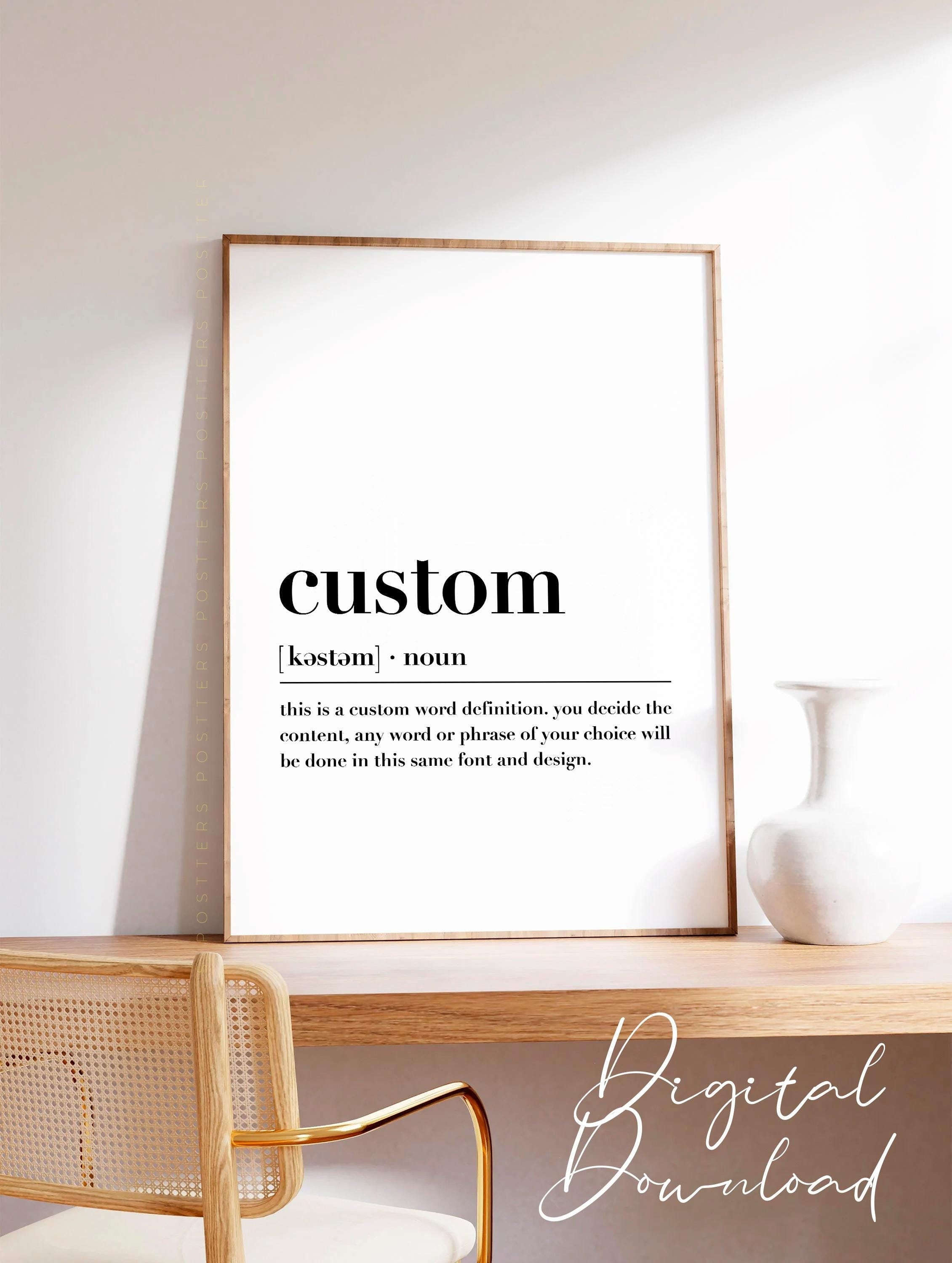 Custom Definition Print, Personalized Printable, Definition Print ...